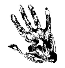 Black Print of hand. Vector illustration.