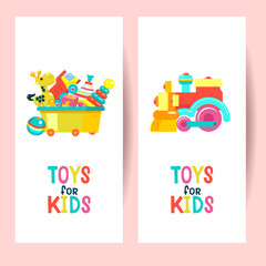 Obraz premium A set of childrens toys. Vector illustration