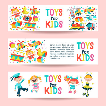 A set of childrens toys. Vector illustration