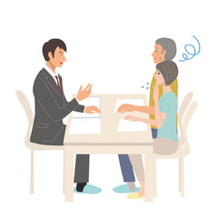 シニア　商談　ビジネスマン　イラスト
