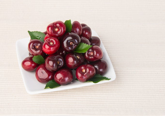 Fresh cherry berry on background