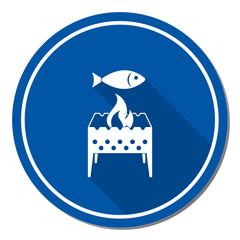 Brazier grill with fish icon