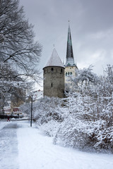 Fototapeta na wymiar Fortress wall of Tallinn