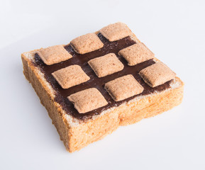 bread. slice of bread with chocolate cream