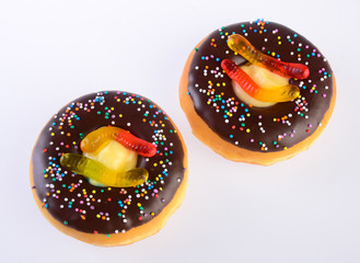 donut. halloween donut on the background