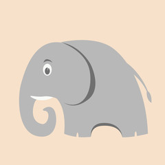 elephant   cartoon vector illustration flat style   profile