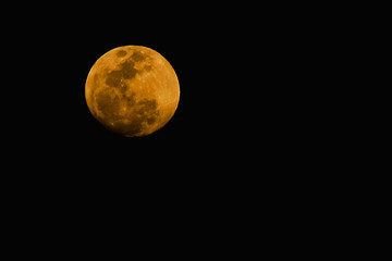 The moon on the black floor