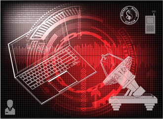 Laptop and satellite dish