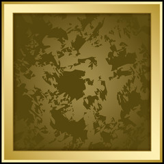 gold vector frame on dark grunge background - illustration