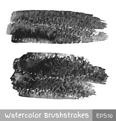 Gray Watercolor Brush Strokes. Vector illustration 