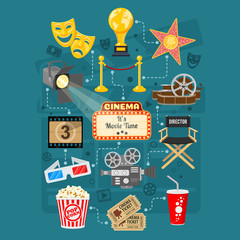 Fototapeta premium Cinema and Movie Infographics