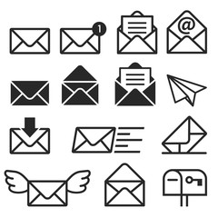 Email icons. Vector illustrations.