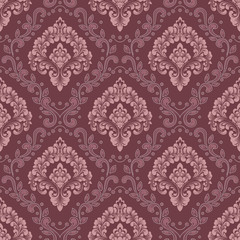 Vector damask seamless pattern background. Classical luxury old fashioned damask ornament, royal victorian seamless texture for wallpapers, textile, wrapping. Exquisite floral baroque template.