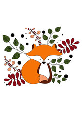 Vector of a fox design on a white background, Wild Animals, Vector illustration.