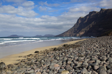 Fototapeta na wymiar Playa Famara, Lanzarote, Canary Islands 