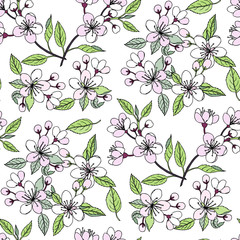 Seamless Pattern with Sakura