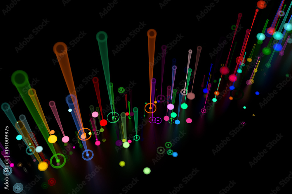 Poster 3d rendered background. abstract up looking thin lines rendered with depth of field. bright lines on