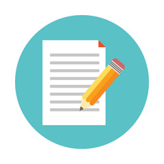 document and pencil vector 