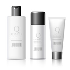 Set of Realistic cosmetic bottle