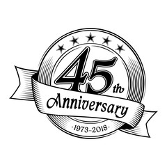 Obraz premium 45th anniversary design template. Vector and illustration.