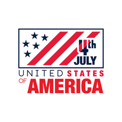 Creative monochrome emblem with American flag