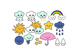 Weather vector icon set