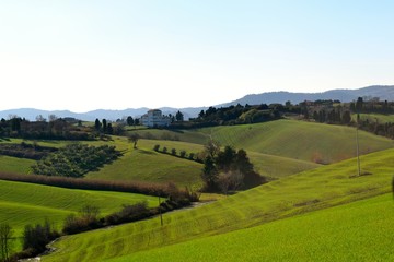 frühlingshafte Landschaft in der Toskana