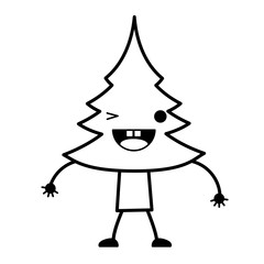 kawaii pine tree icon