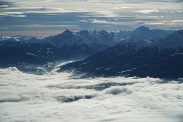 Brenner pass from Innsbruck with clouds
