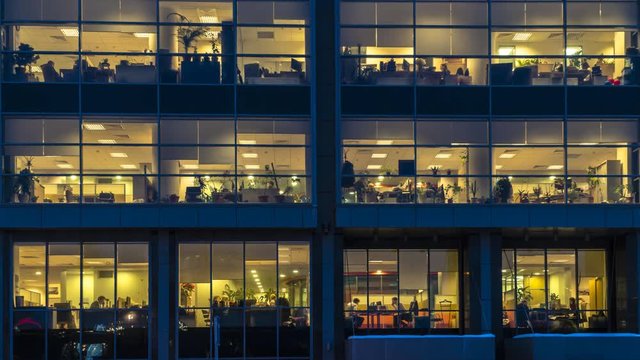 Creative Office Workers In The End Of Working Day Time Lapse