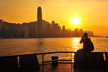 Hong Kong Cityscape at Sunset