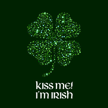 Kiss me I'm Irish message illustration.