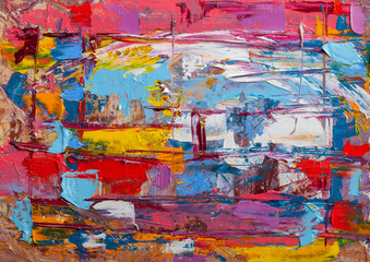 Fototapeta premium Abstract paintings. Hand drawn oil painting. Color texture.