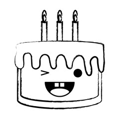 kawaii birthday cake icon