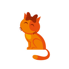 Red cat vector