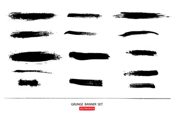 set of hand drawn painted scratched vector Illustrations template of grunge banners abstract background brush texture for promotion sale. isolated on white