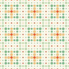 Seamless pattern halftone design. Cute textile print with dots. Vector fashion background. Vintage circles.