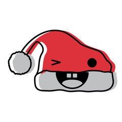 kawaii christmas hat icon