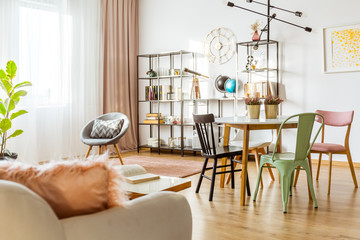 Cozy pastel living room