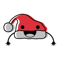 kawaii christmas hat icon