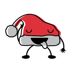 kawaii christmas hat icon