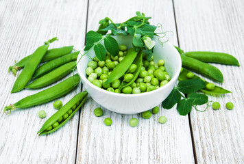green peas on a table