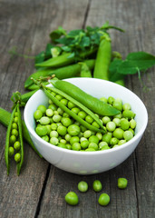 green peas on a table