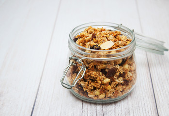 homemade granola in jar
