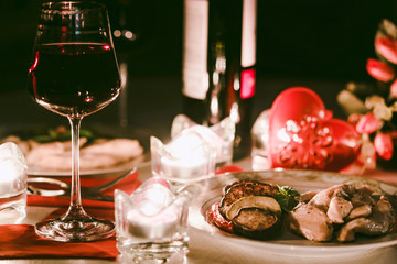 Romantic dinner for two with wine,candles, flowers