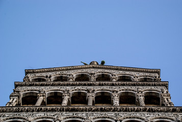 shy angel on church in lucca 