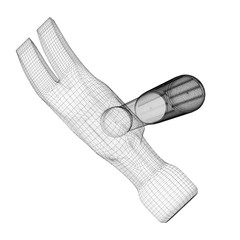 hammer in wire carcass