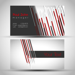 Elegant business card front and back side, vector illustration