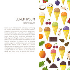 Vector cartoon ice cream background