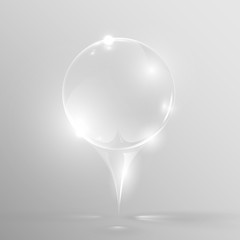 Realistic glass pin, vector